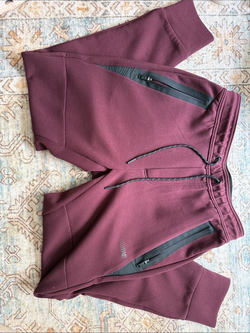 American Eagle Outfitters Maroon Zipper Pocket Joggers